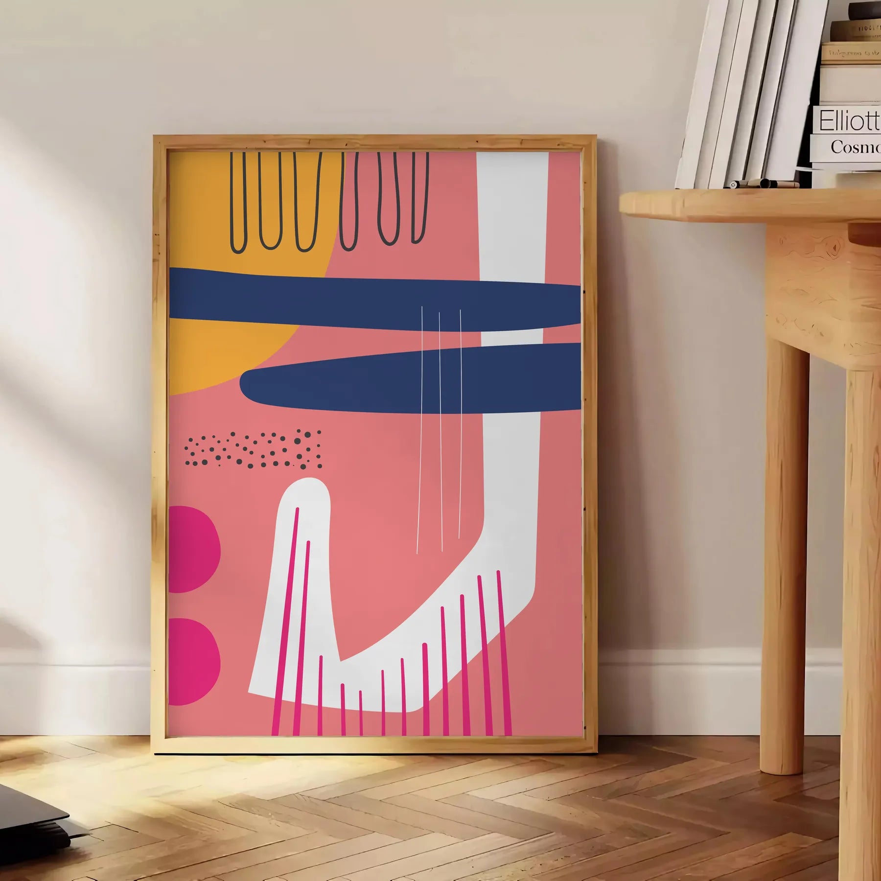 space boho abstract wall art poster vibrant orange blue hues eye print touch creativity room A4 cm A0 home decor stunning artwork