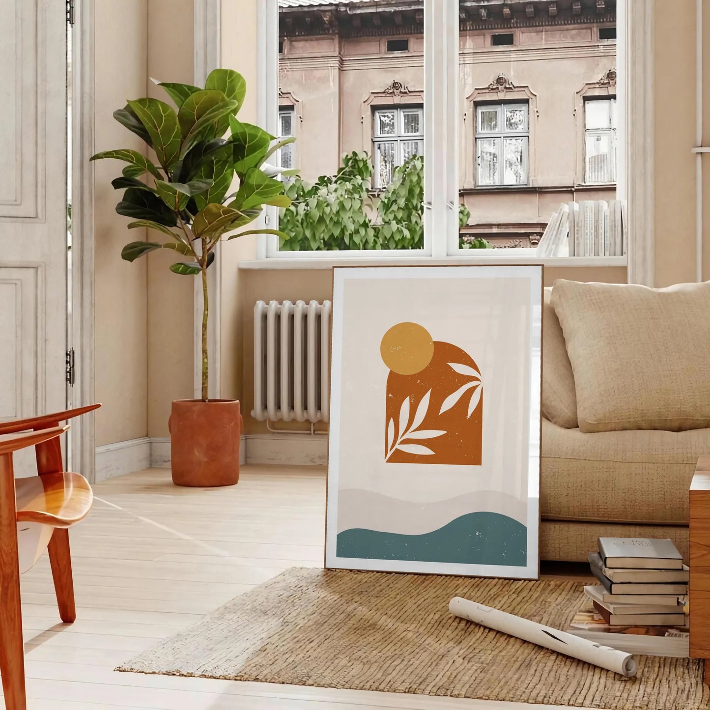 space boho abstract art poster perfect blend creativity tranquility captivating wall ideal gift lovers various sizes A4 cm A0 home stunning print